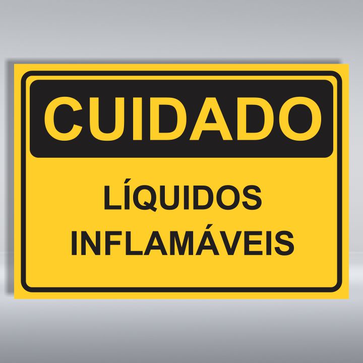 PLACA DE CUIDADO | LÍQUIDOS INFLAMÁVEIS